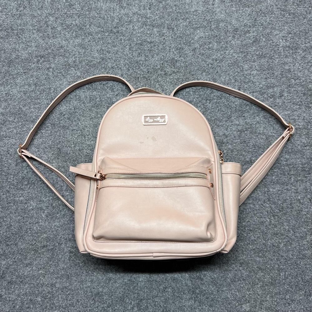 Itzy Ritzy Baby Diaper Bag Backpack Pink Faux Leather Large Girls Changing Pad